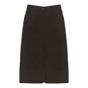 Patagonia Brown Utility Midi Skirt Size 8 | Front Slit |Pockets | Outdoor Casual